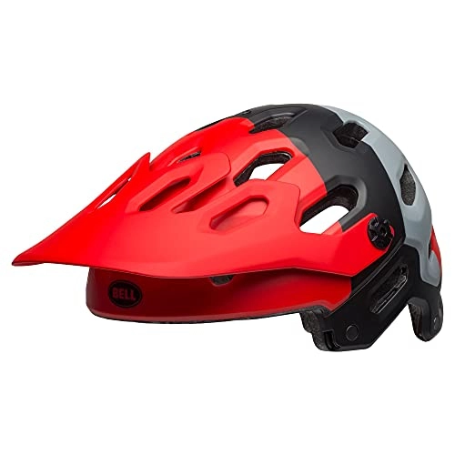 Mountain Bike Helmet : Bell Unisex's Super 3 MTB Helmet, Downdraft Matt Crimson / Black, S 52-56cm