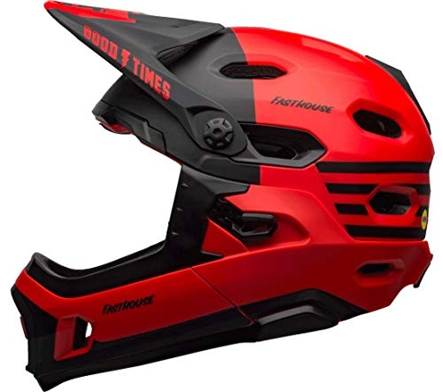 Mountain Bike Helmet : Bell Unisex's Super DH MIPS MTB Helmet, Fasthouse Matt Red / Black, L 58-62cm