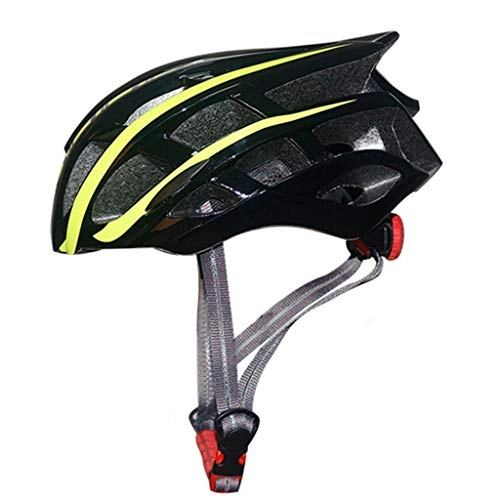 Mountain Bike Helmet : Bicycle Cycling Bicycle Adult Helmet Road Mountain Bike Balance Car Sports Safety Helmet Streamline Integrated Multiple Vents (Color : Yellow)