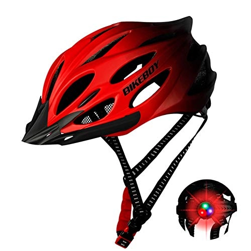 Mountain Bike Helmet : Bicycle Helmet, Bike Helmet Breathable Lightweight Adjustable Mountain Road Cycle Helmet CE Certified with Tail Light for Men Women, 5