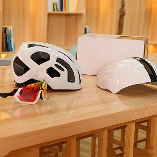 Mountain Bike Helmet : Bicycle Helmet Goggles Helmet Riding Helmet Bicycle Helmet Integrated Safety Breathable Male Helmet Pneumatic Helmets LPLHJD (Color : White)