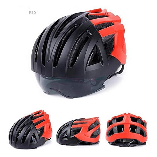 Mountain Bike Helmet : Bicycle Helmet Goggles Riding Helmet Bicycle Mountain Bike Integrated Molding Male and Female Breathable Safety Helmet Outdoor Sports Equipment LPLHJD (Color : Black)
