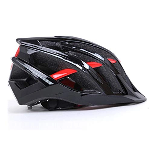 Mountain Bike Helmet : Bicycle helmet, mountain bike helmet, riding helmet One-piece helmet, adult mountain bike helmet, carbon fiber lightweight helmet-black-L(58-62cm)
