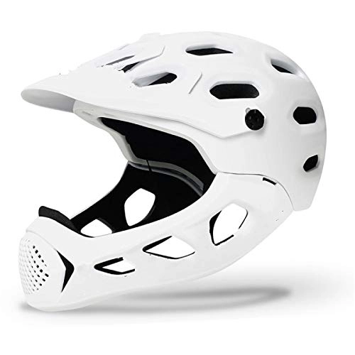 Mountain Bike Helmet : Bicycle Helmet New Adult Full Covered Bicycle Helmet OFF-ROAD MTB Mountain Road Bike Full Face Helmet DH MTV Downhill Cycling Helmet white-49