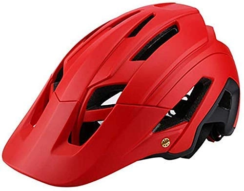 Mountain Bike Helmet : Big Hat Bicycle Helmet Mountain Bike One-piece Riding Helmet Men And Women Breathable Helmetn Effective xtrxtrdsf (Color : Red)