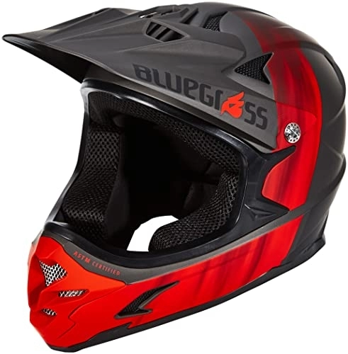 Mountain Bike Helmet : Bike Helmet Bluegrass Intox Black Matte Red L