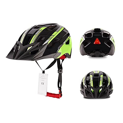 Mountain Bike Helmet : Bike Helmet, Cycling Helmet Men Women, Mountain Road Helmet with Safety Warning Light, Adjustable Lightweight Helmets for Riding Cycling Skateboard MTB Mountain Road Bike