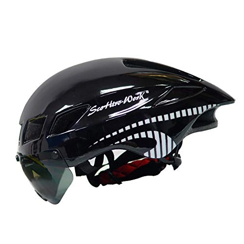 Mountain Bike Helmet : Bike Helmet, Lightweight Comfortable Safe Reliable Cycle Helmet with Detachable Goggles, Men And Women Bike Helmet for Mountain And City Roads, L (57~61Cm)
