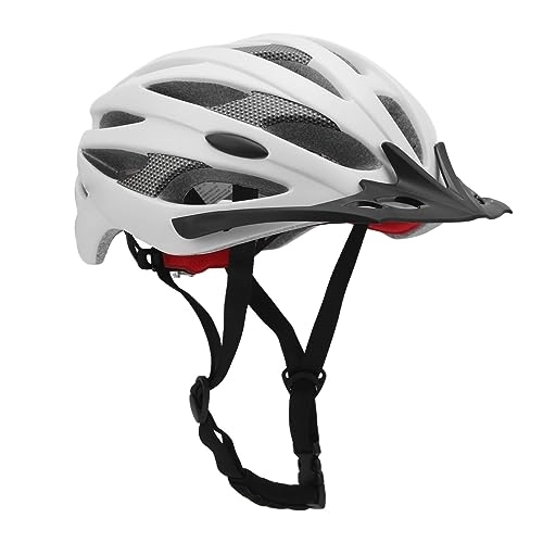 Mountain Bike Helmet : Bike Helmet, Stylish Lightweight Ventilated Breathable Heat Dissipation One Piece Design Cycling Helmet for Mountain Road Bike (White)