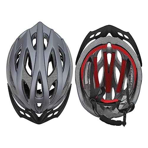 Mountain Bike Helmet : Bike Helmet, Stylish Lightweight Ventilated Heat Dissipation One Piece Design Cycling Helmet, for Mountain Road Bike (Gray)