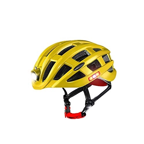Mountain Bike Helmet : Bike Helmet with Led Light Safety Superlight Adjustable for Bike Riding Outdoors Sports Bicycle Helmet Yellow