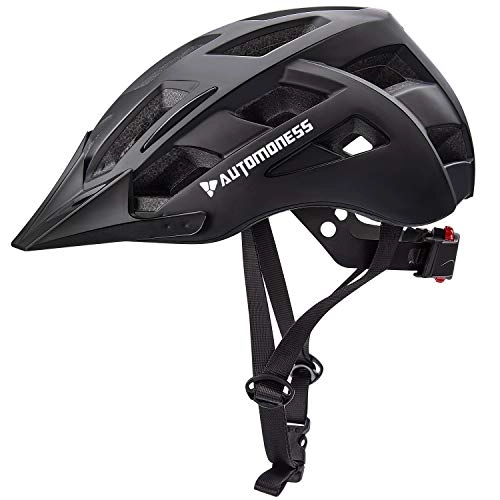 Mountain Bike Helmet : Bike Helmets for Men Women Adults, Automoness 20 Vents Breathable Lightweight Bicycle Helmet, MTB Mountain Road Cycling Helmet with Detachable Visor, Adjustable Strap and Taillight, CPSC and CE Certified