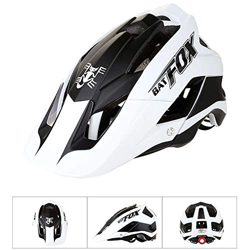 Mountain Bike Helmet : Blue-Yan One Piece Mountain Bike Riding Helmet Adjustable Protective Helmet Cycling Helmet for Men and Women Adults, Road and Mountain Bike Black and White