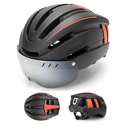 Mountain Bike Helmet : BMXzz Bike Helmet with Rechargeable Light, Lightweight Cycle Bicycle Helmets Adjustable Size for Adults Men / Women- Size 57-62cm Mountain Bike Helmet, Black and yellow