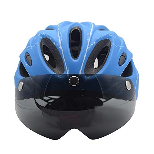 Mountain Bike Helmet : Bradoner Adult Mountain Bike Riding Helmet Cycling Helmets Scooter Motorcycle Riding Helmet Adjustable Head Circumference 53-64CM (Color : Blue)