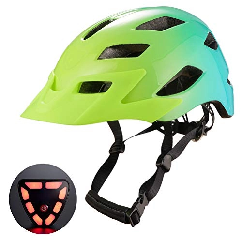 Mountain Bike Helmet : BSTQC Adult Cycling Helmet, Mountain Bike Helmet with Adjustable Head Circumference / Eye-Catching Taillight, Safety Helmet Road Cycling Helmet, CPSC and CE Certification
