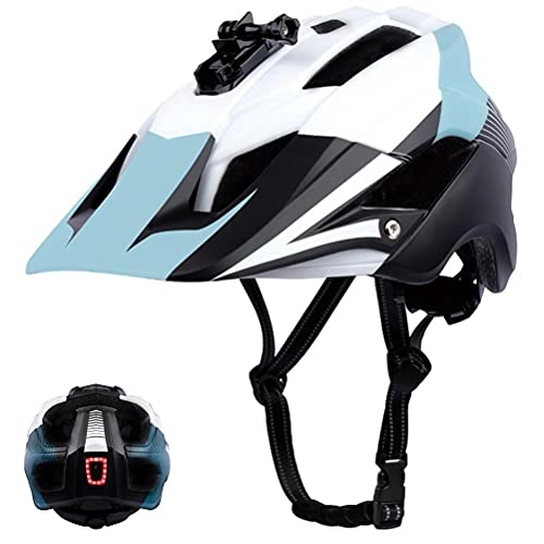 Mountain Bike Helmet : BTSEURY Mountain Bike Helmet for Adults MTB Helmet with Safety Taillight Bicycle Helmet Cycling Helmet with Camera Mount and Detachable Visor