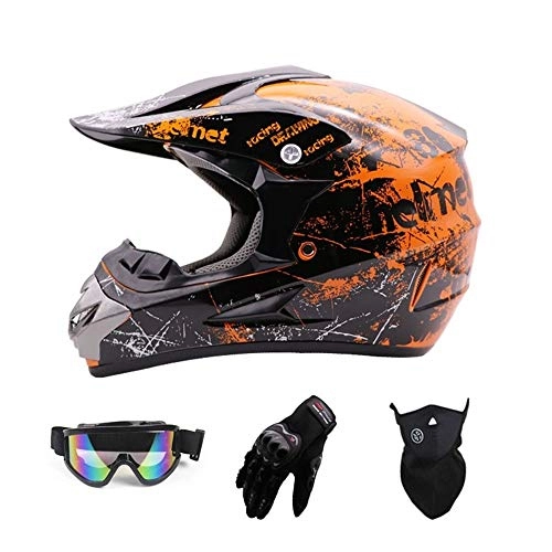 Mountain Bike Helmet : C.W.EURJ Helmet Downhill Motocross Mountain Bike Full Helmet Full Helmet Motocross Light Off-Road Helmet Riding Helmet (Size : L)
