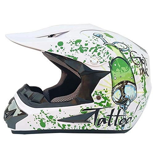 Mountain Bike Helmet : C.W.EURJ Helmet Motorcycle Helmet Mountain Bike Full Face Helmet Small Light Off-road Helmet Cross Country Helmet (Color : White, Size : XL)