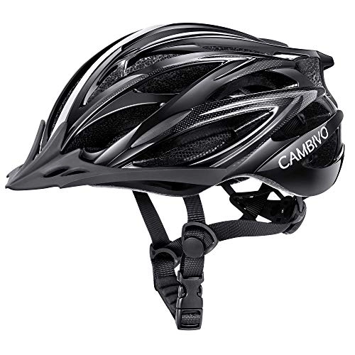 Mountain Bike Helmet : CAMBIVO Bike Helmet Men Women, MTB Cycling Helmet Adult with Visor & Reflective Strips Adjustable Lightweight for, Skateboard, Mountain Road Bike, Cycle, 50-63cm
