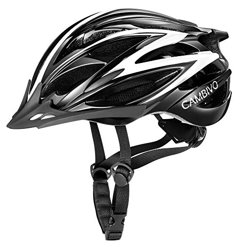 Mountain Bike Helmet : CAMBIVO Bike Helmet Men Women, MTB Cycling Helmet Adult with Visor & Reflective Strips Adjustable Lightweight for, Skateboard, Mountain Road Bike, Cycle, 50-65cm