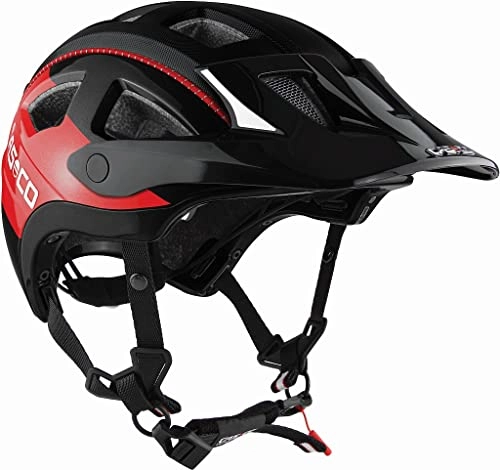 Mountain Bike Helmet : CASCO MTBE 2 Mountain Bike Bicycle Helmet, Size L (58-62 cm) Black / Red Matte