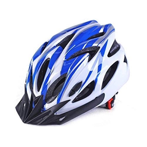 Mountain Bike Helmet : CFSAFAA Helmet Bicycle helmet 56-62cm forming riding helmet mountain bike orange white one size Head protection equipment (Color : Blue and white, Size : One Size)