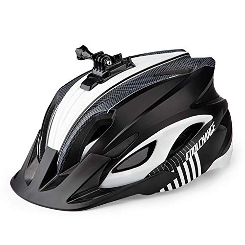 Mountain Bike Helmet : CHENSTAR Mountain Bike Helmet for Men Women, Camera Mountable Bicycle Helmet with Light and Detachable Visor, MTB Mountain Road Cycle Helmet