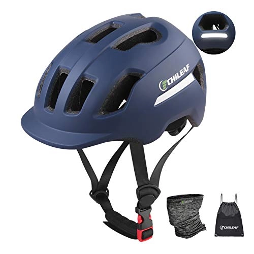 Mountain Bike Helmet : CHILEAF Mountain Bike Helmet 56-64CM with Reflective Strip, Bicycle Helmet Specialized for Men Women, Cycling Helmet CE Certified Adjustable Lightweight Helmet for BMX Skateboard MTB Road Bike