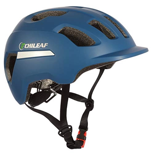 Mountain Bike Helmet : CHILEAF Mountain Bike Helmet 56-64CM with Reflective Strip, Bicycle Helmets Specialized for Men Women, Cycling Helmet Adjustable Adult Lightweight Helmet for BMX Skateboard MTB Road Bike
