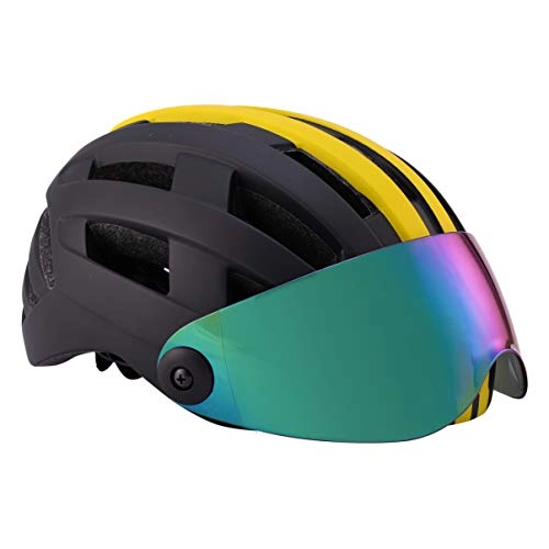 Mountain Bike Helmet : CLISPEED Lightweight Cycling Helmet Bicycle Helmet with Goggles MTB Helmet Outdoor Riding Helmet Skateboard Safety Helmet Cycling Gear for Men Women (Black and Yellow)