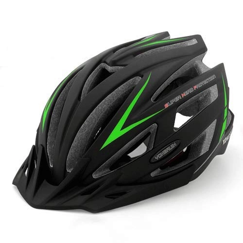 Mountain Bike Helmet : Cobnhdu 2019 New Men and Women Helmet Bicycle Helmet Riding Helmet Integrated Molding Helmet Road Mountain Bike Helmet Bicycle Protective Equipment Helmet (Color : Green)