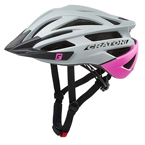Mountain Bike Helmet : Cratoni Agravic Mountain Bike Helmet Bicycle Helmet Inline Helmet All-Round Helmet with Visor (Grey Pink, S / M (54-58 cm)