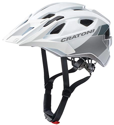 Mountain Bike Helmet : Cratoni Allride Mountain Bike Helmet All-Round Bicycle Helmet (White / Silver Gloss, Plain (53-59 cm)