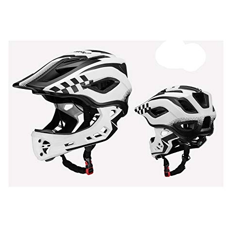 Mountain Bike Helmet : CX Best Kids Helmet Lightweight Mountain Bike Helmet Detachable Full Face Helmet Impact Resistance Road Comfortable Cycling Helmet, White, M