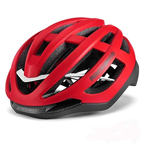 Mountain Bike Helmet : Cycle Bike Helmet Integrated Molding Helmet Male Mountain Road Bike Equipment Cycling Helmet Pneumatic Bicycle Helmet Suitable for adults and teenagers (Color : Red, Size : M)