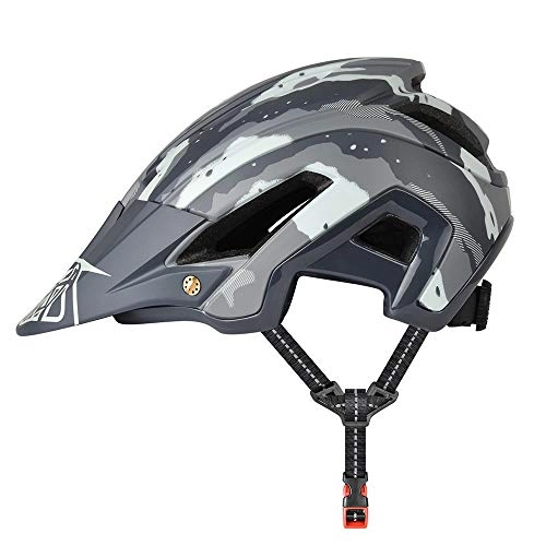 Mountain Bike Helmet : Cycle Helmet, Lightweight Mountain Bike Helmet 300g 56-60cm with Detachable Sun Visor, Adjustable Fit, 15 Vetns MTB Helmet for Men and Women-Army Green