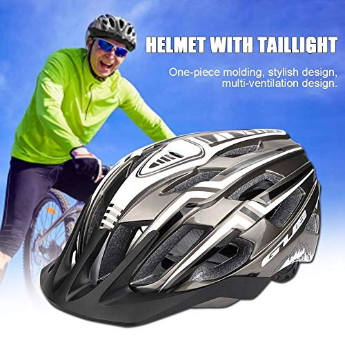 Mountain Bike Helmet : Cycle Helmet, Mountain Bicycle Helmet USB charging with tail light Adjustable Comfortable Safety Helmet for Outdoor Sport Riding Bike