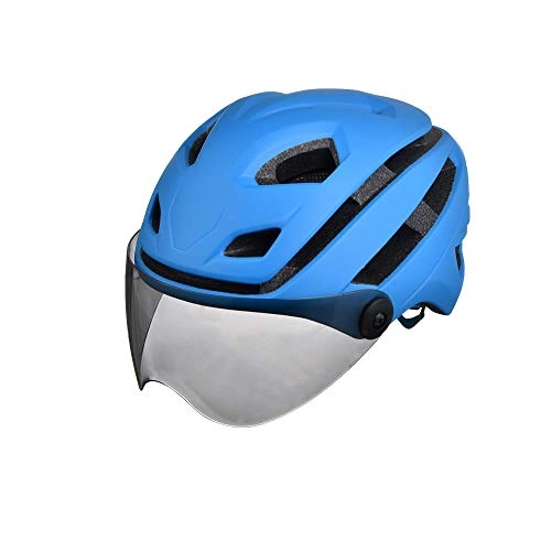 Mountain Bike Helmet : Cycle Helmet MTB Bike Bicycle Helmet with Magnetic Goggles Adjustable Lightweight for Men Women Blue