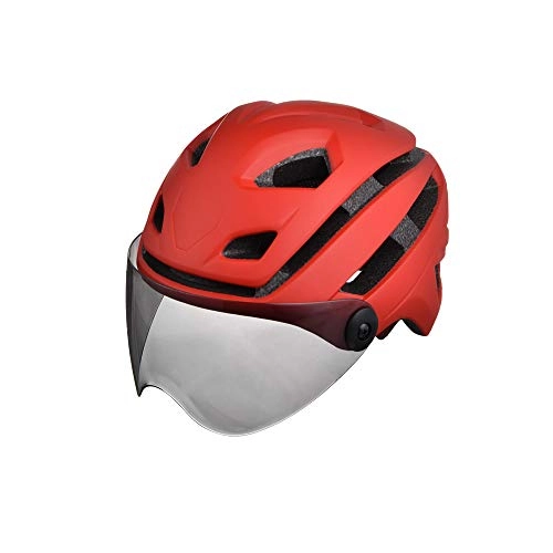 Mountain Bike Helmet : Cycle Helmet MTB Bike Bicycle Helmet with Magnetic Goggles Adjustable Lightweight for Men Women Red