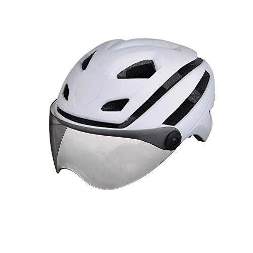 Mountain Bike Helmet : Cycle Helmet MTB Bike Bicycle Helmet with Magnetic Goggles Adjustable Lightweight for Men Women White