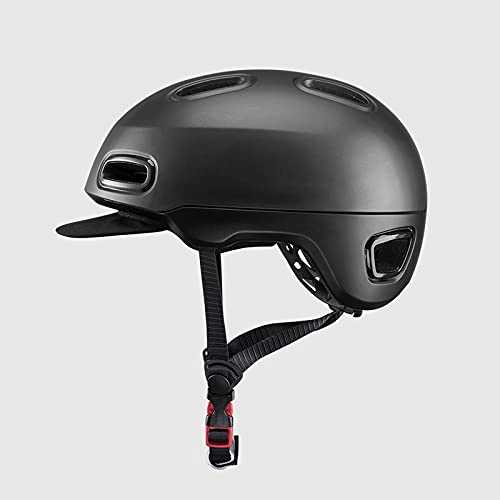 Mountain Bike Helmet : Cycling Helmet for Scooter Bicyle LED Light Bicycle Unisex Mtb Helmet for Men Women Adjustable Hat Bicycle Accessory, Black
