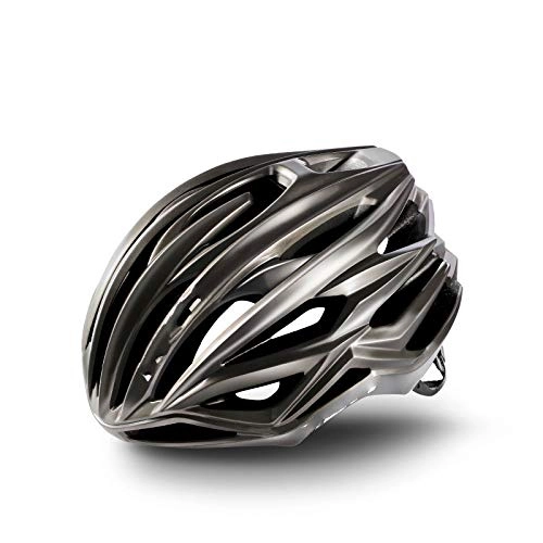 Mountain Bike Helmet : Cycling helmet male road bike mountain bike integrated breathable cap Glossy gray L