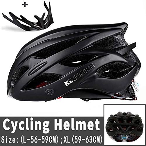 Mountain Bike Helmet : CZCJD Cycling Helmet Bikebicycle Helmet Visor Men Women Bicycle Helmet Rear Light Mountain Road Bike Integrally Molded Cycling Helmets, A652-Black, Xl