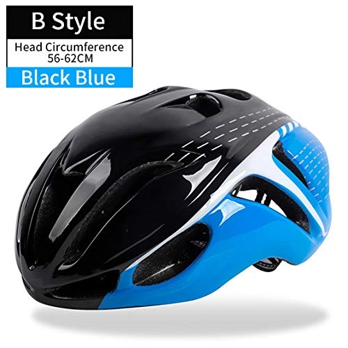 Mountain Bike Helmet : CZCJD Cycling Helmet Bikebike Helmet 56-62Cm Breathable Ultralight Mtb Integrally-Molded Mountain Mtb Cycling Helmet Safety Bicycle Helmet, B Style Black Blue