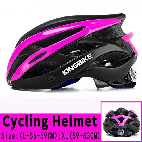 Mountain Bike Helmet : CZCJD Cycling Helmet Bikecycling Helmet Women Men Bicycle Helmet Road Mountain Mtb Bike Helmet Mtb Taillight Cycling Bike Helmets, Black Pink, L