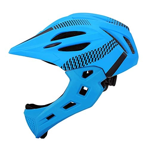Mountain Bike Helmet : CZCJD Cycling Helmet Bikekid Bicycle Helmet Detachable Pro Protection Children Full Face Bike Cycling Led Mountain Mtb Road Helmet, Blue