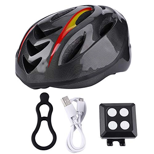 Mountain Bike Helmet : Delaman Bike Helmet USB Chargeable Waterproof Cycling Smart Steering Helmet Mountain Road Riding Accessory with LED Light