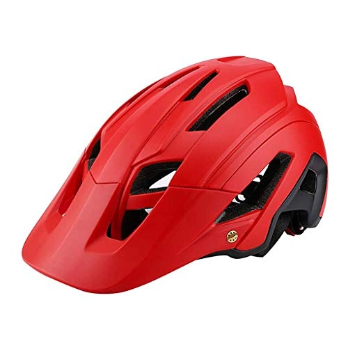 Mountain Bike Helmet : DIMPLEYA Bike Helmet Ultralight Mountain Bicycle Helmet Comfortable Safety Integrated Road Bike MTB Helmet for 56-62Cm Heads Circumference, red black