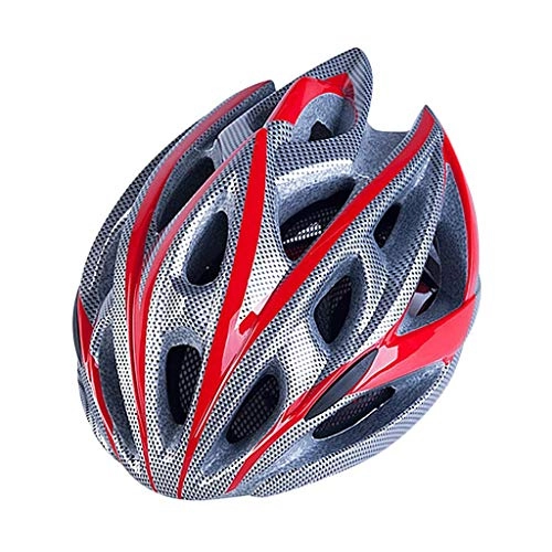 Mountain Bike Helmet : DIMPLEYA Cycling Helmet Bicycle Helmets Matte Black Unisex Bike Helmet Back Light Mountain Road Integrally Molded Breathable Road Mountain MTB Bike Helmet Ultralight, red silver
